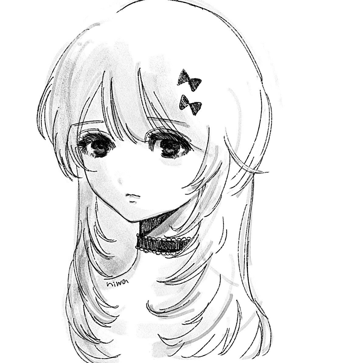 SNSアイコン/一枚絵 白黒イラストでお届けします SNSアイコン/一枚絵/立ち絵 等お気軽にご相談くださいませ イメージ2