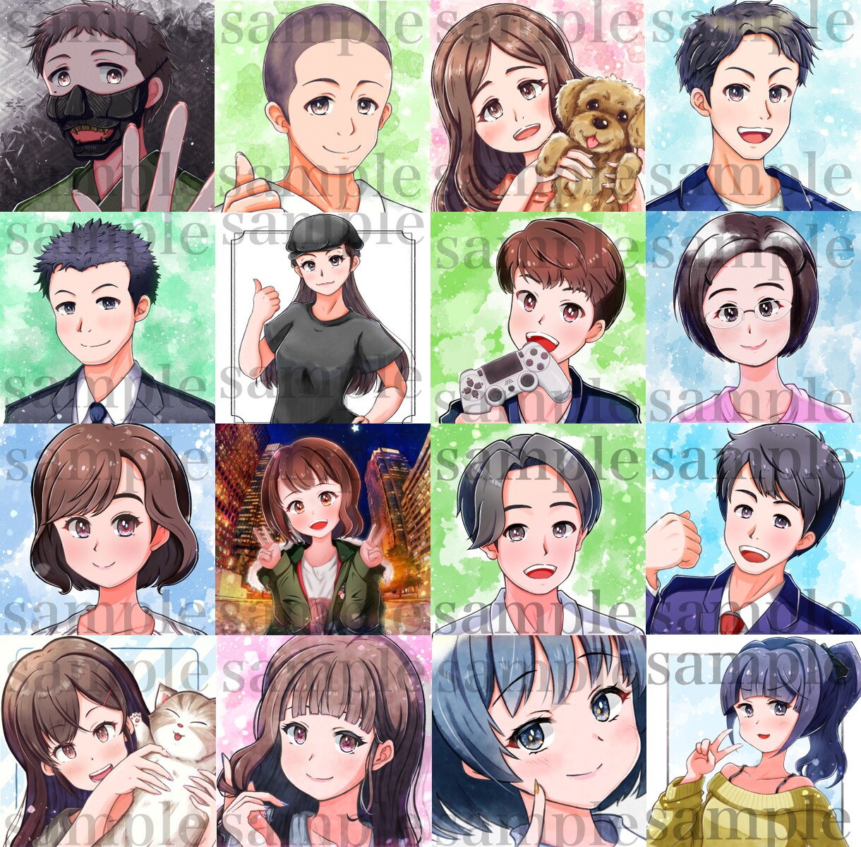 アニメ調の似顔絵でSNSの魅力UPをお手伝いします 評価5.0｜写真から笑顔のアニメ調アイコンを描きます イメージ4