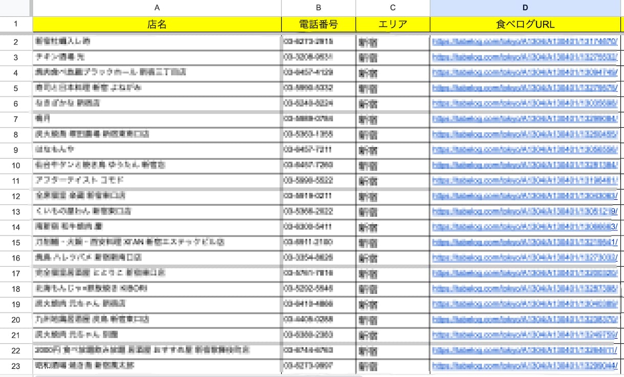飲食店・美容室向け営業リスト作成代行します テレアポ・営業効率UP！ターゲットリスト作成 イメージ1