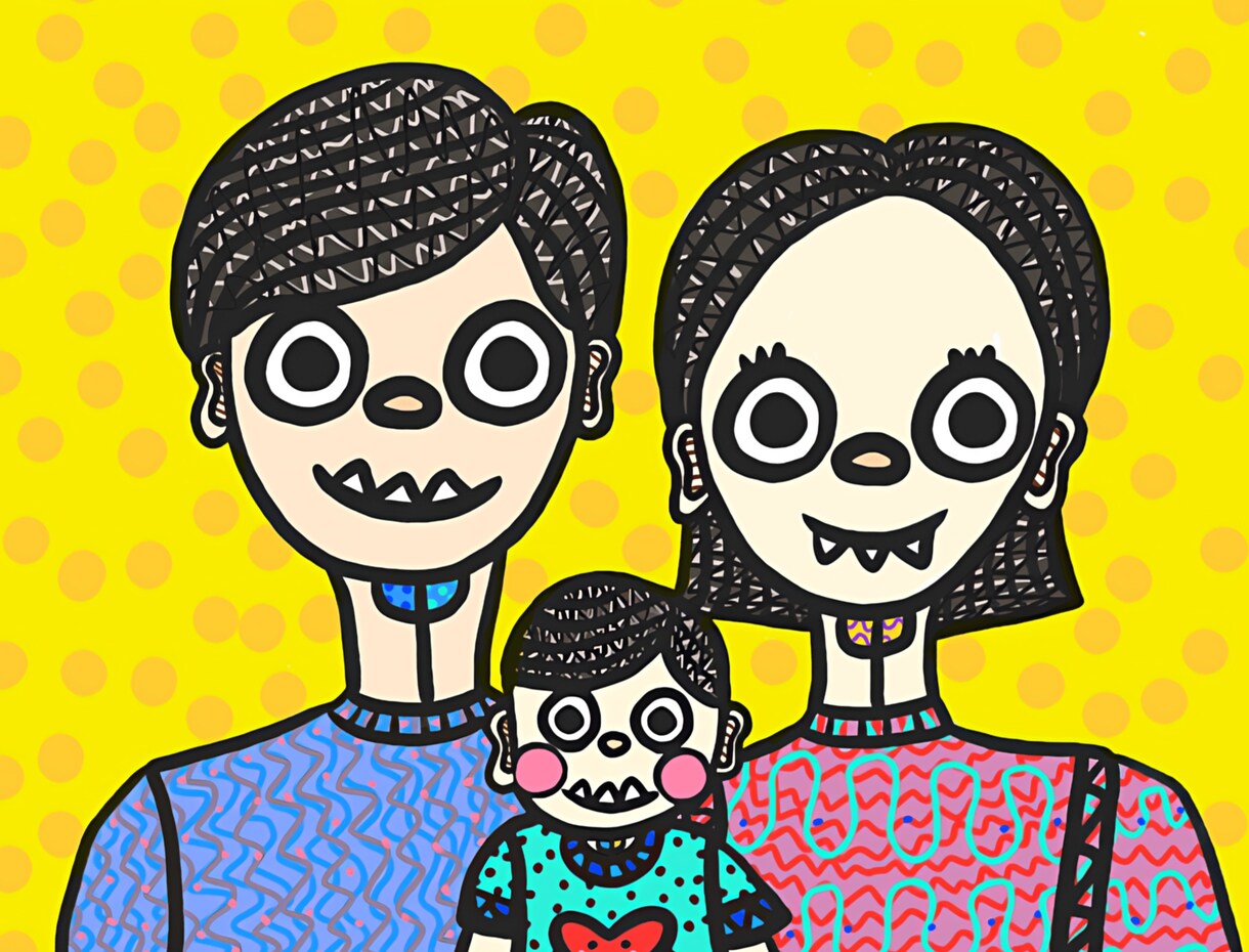 提案修正→無制限！唯一無二牙有モンスター風描きます 1名様～大人数ok＆文字無料&プラス料金なし＆著作権譲渡 イメージ1