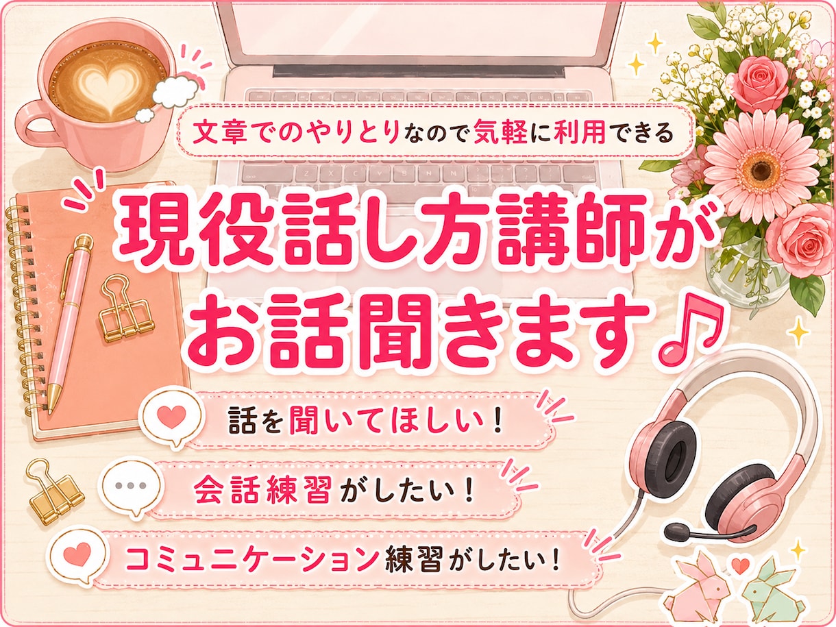 2日間利用OK★現役話し方講師がお話を聞きます 話を聞いてほしい！コミュニケーショントレーニングをしたい方に イメージ1