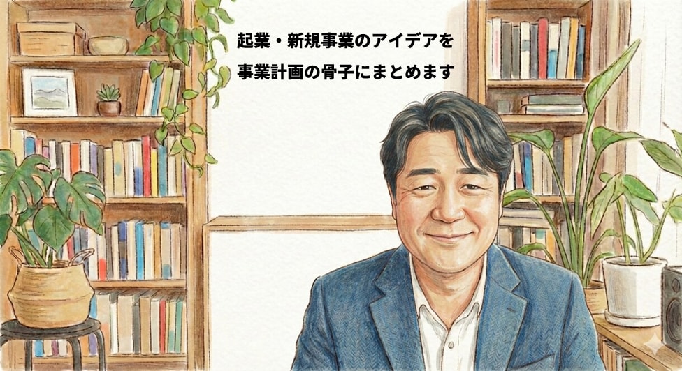 起業・新規事業のアイデアを事業計画骨子にまとめます いくつかの質問に答えるだけでビジネスモデルを可視化 イメージ1