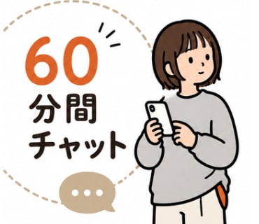 60分間チャット、寄り添い聞きます LINE感覚でOK!気軽にお話しましょう イメージ1