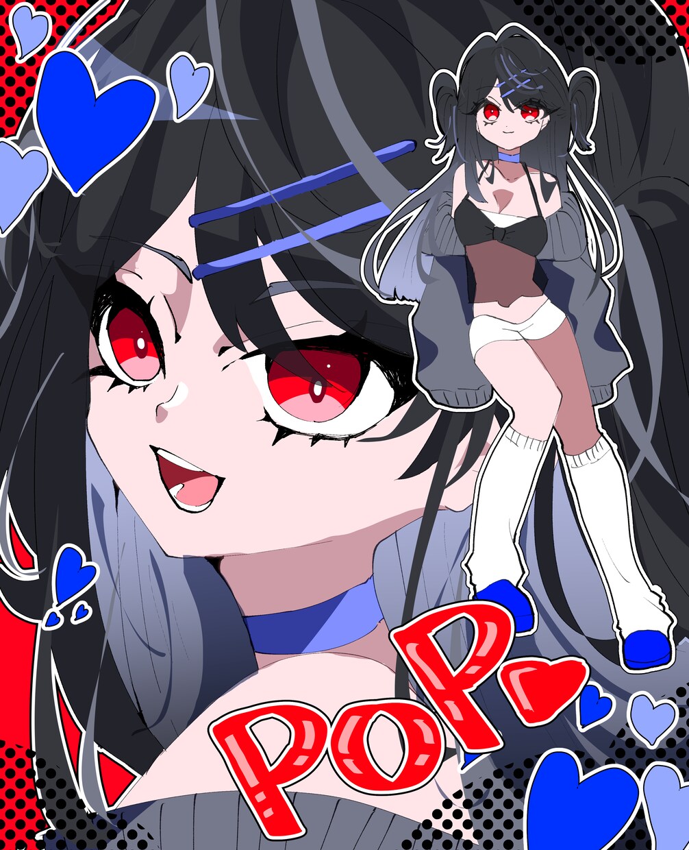 立ち絵＆顔アップ一枚のイラストに詰め込んで描きます キャラクターの立ち絵と顔アップ一枚のキャンバスに描きます！ イメージ4