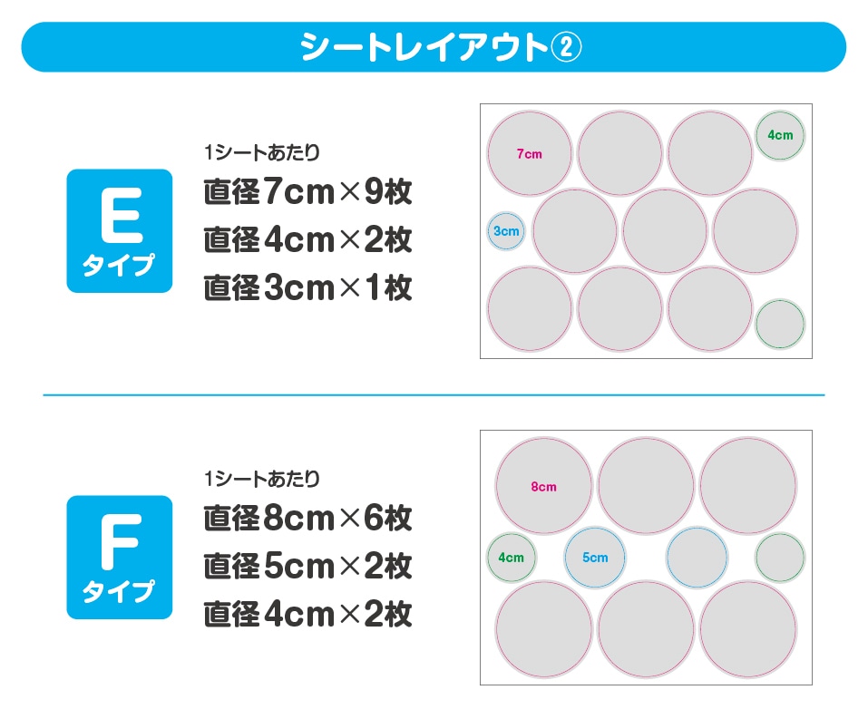 直径3〜8cmの円形シール・ステッカーを作成します 2シートでコスパ◎！完全防水・高耐久・切り込み代金＆送料込み イメージ6