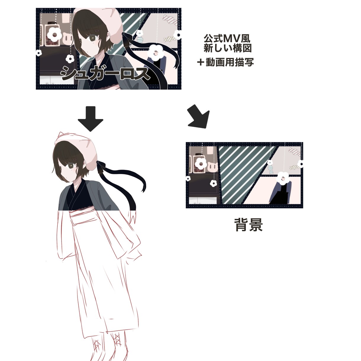 MV動画に使えるイラスト制作します オリジナルサムネやMVで周りと差をつけよう！Vtuberも！ イメージ9
