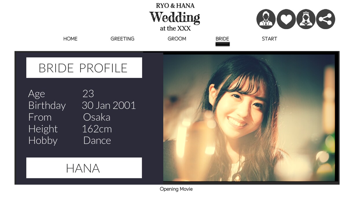 WEBページ風結婚式オープニング動画作ります WEBページ風のオシャレな結婚式オープニングムービー イメージ1