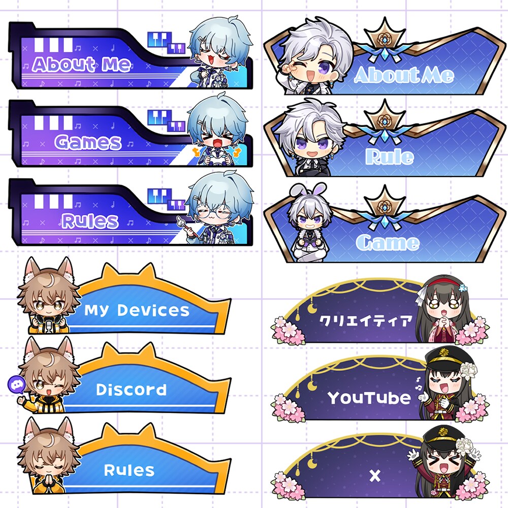 Twitchのプロフ用PANELイラスト製作します イラスト付きのPANELでプロフィールを個性的に！ イメージ6