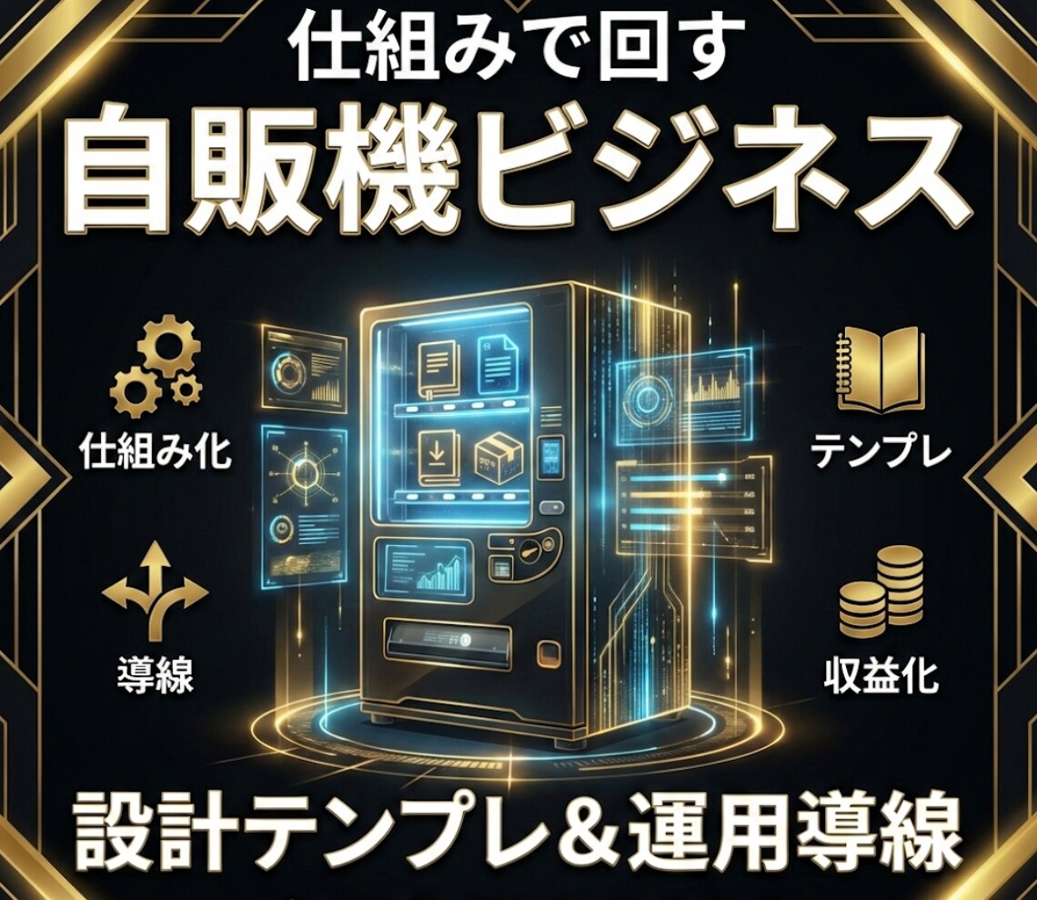 今話題の自販機ビジネスの稼ぎ方教えます スマホで副業/AI/初心者向け イメージ1