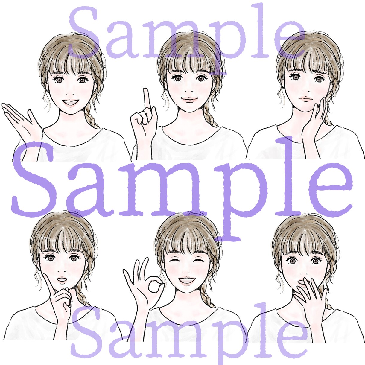 丁寧な手描きで、表情違いイラストを作成します SNSアイコン・ブログ・HP・動画・広告などに イメージ3
