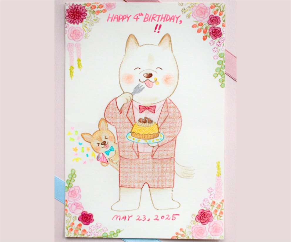 色鉛筆で家族やペットの似顔絵お描きします 背景基本無料&下書き修正何回でも◎原画とデータどちらも納品！ イメージ10