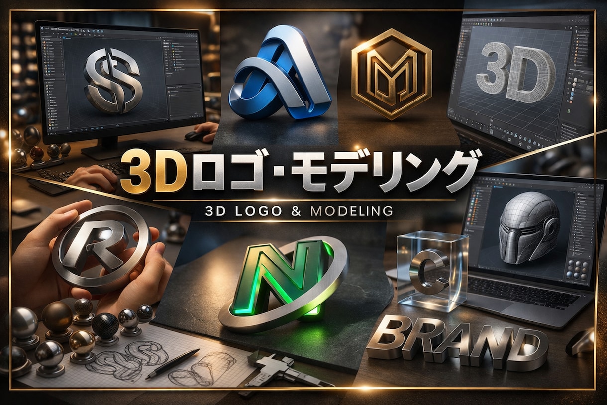 シンプルな3Dモデリング制作します ロゴ・小物・立体物を丁寧に制作します イメージ1