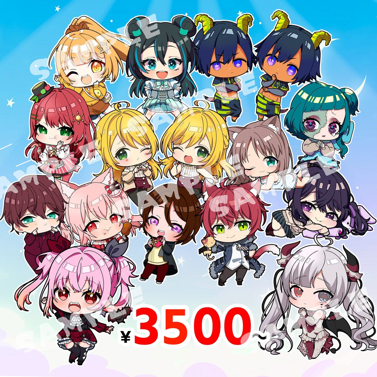もちっとミニキャラかわいく描きます VTuber、サムネ、動画、グッズなど幅広くご利用可能！ イメージ2