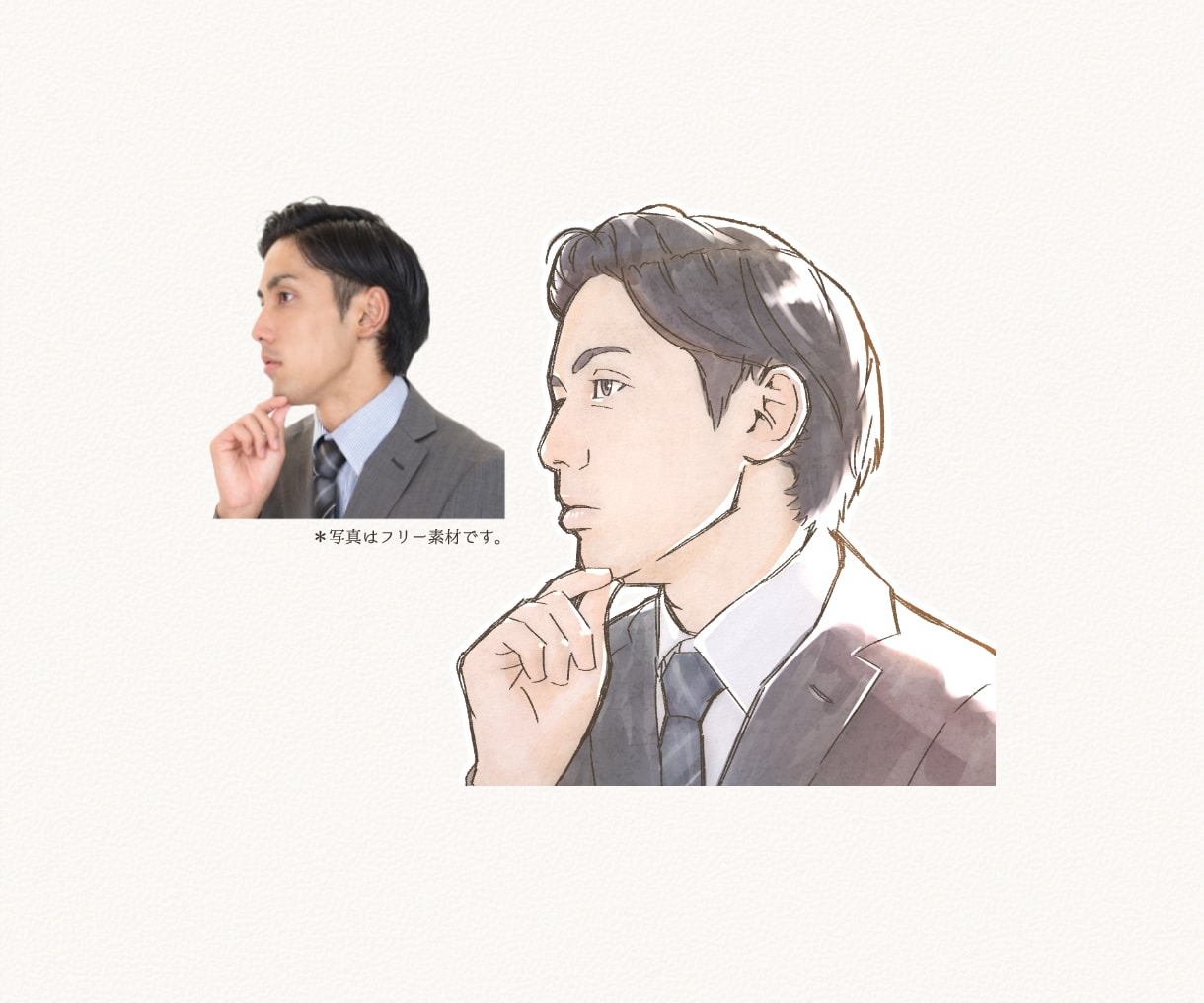 写真を元におしゃれな似顔絵お描きします ビジネス・副業用名刺、SNSアイコンに◎プレゼントにも イメージ2