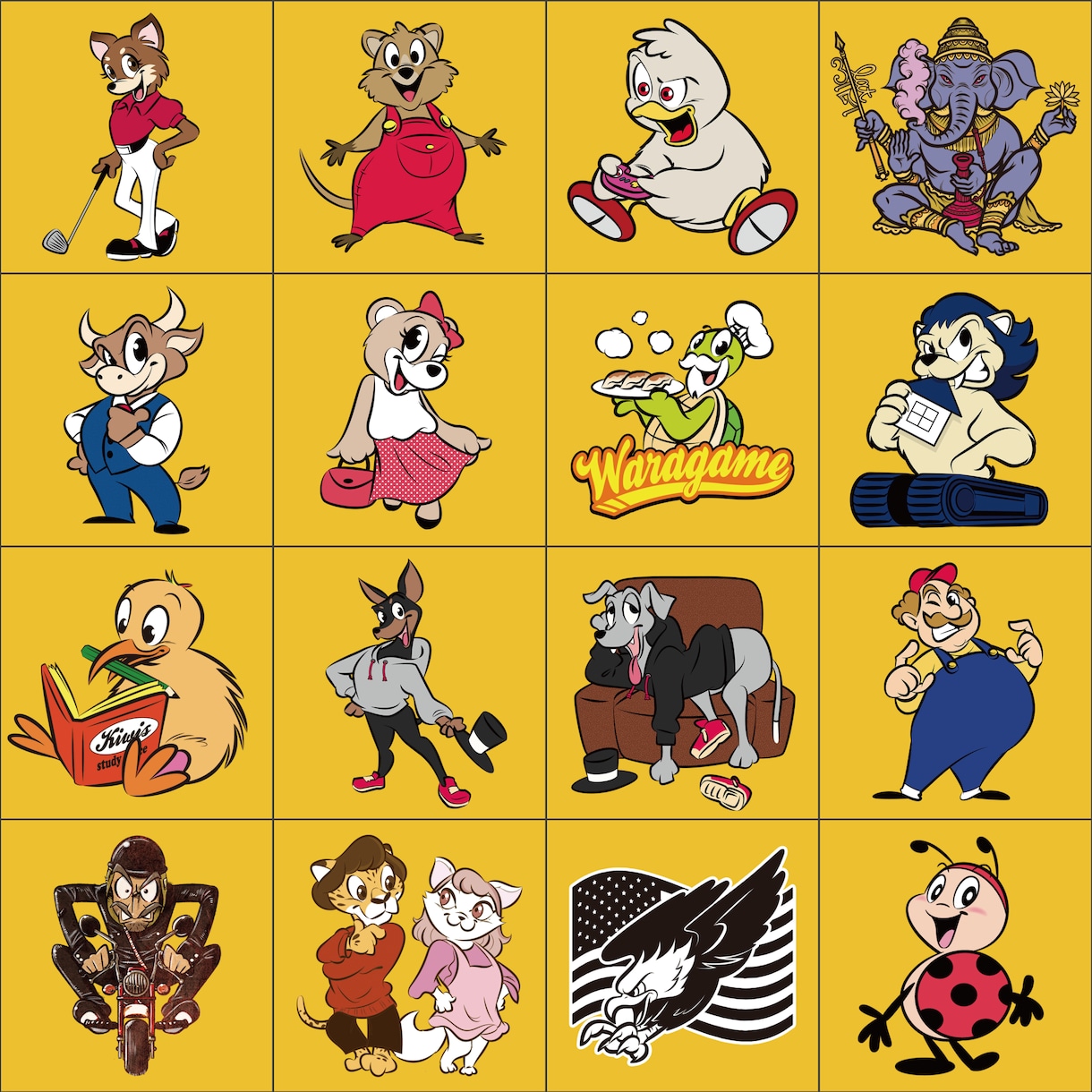 レトロポップなカートゥーンキャラクター描きます 世界に一つのレトロカートゥーンキャラクター イメージ6