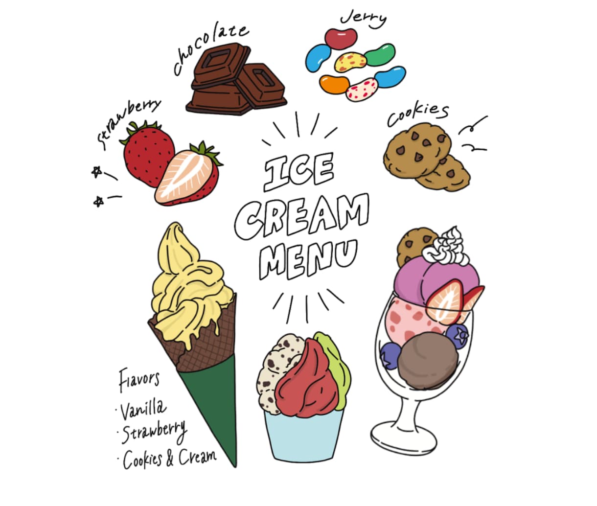商用可！ポップで目を引く食べ物イラスト描きます 雑誌・WEB・メニューなどに使える可愛いイラスト イメージ6