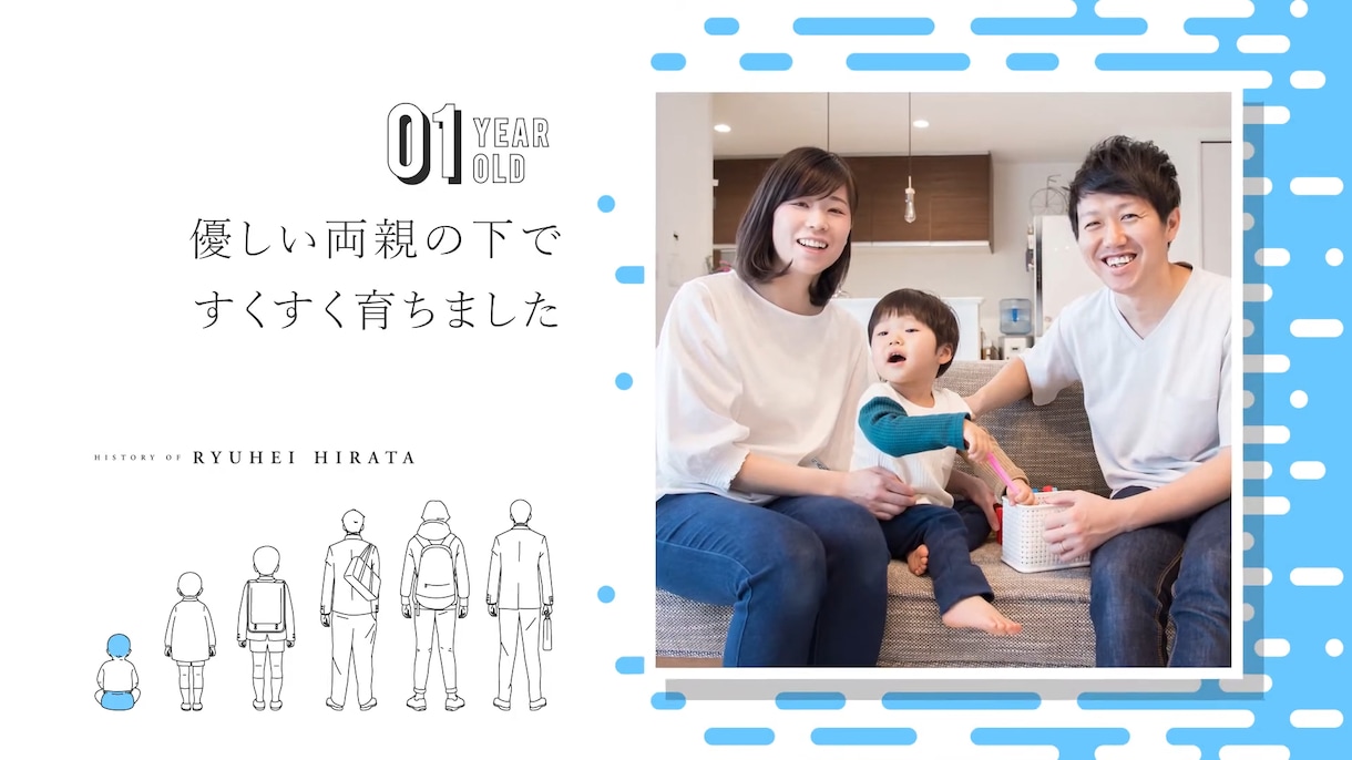 ココナラ元祖！カラフルな生い立ちムービーを作ります 好きな色をチョイス☆お子様追加も可！ イメージ5