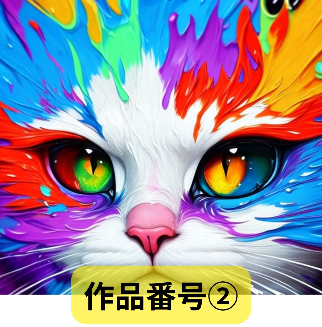 商用可!!　猫アート作品販売します 各種SNSでアイコンとしても使える非常に芸術的な猫アートです イメージ3