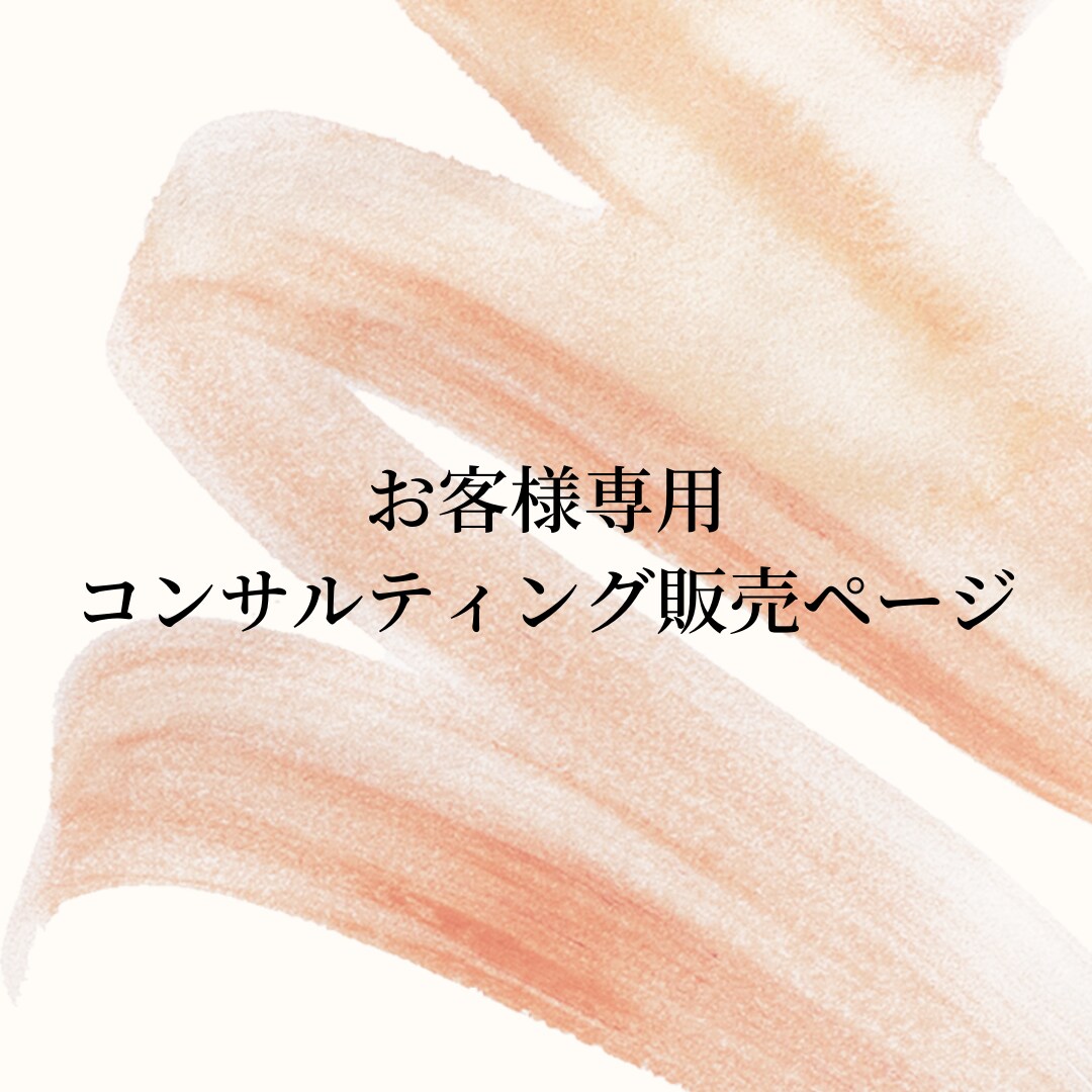専用ページコンサルティングいたします お客様専用のコンサルティング販売ページです。 イメージ1