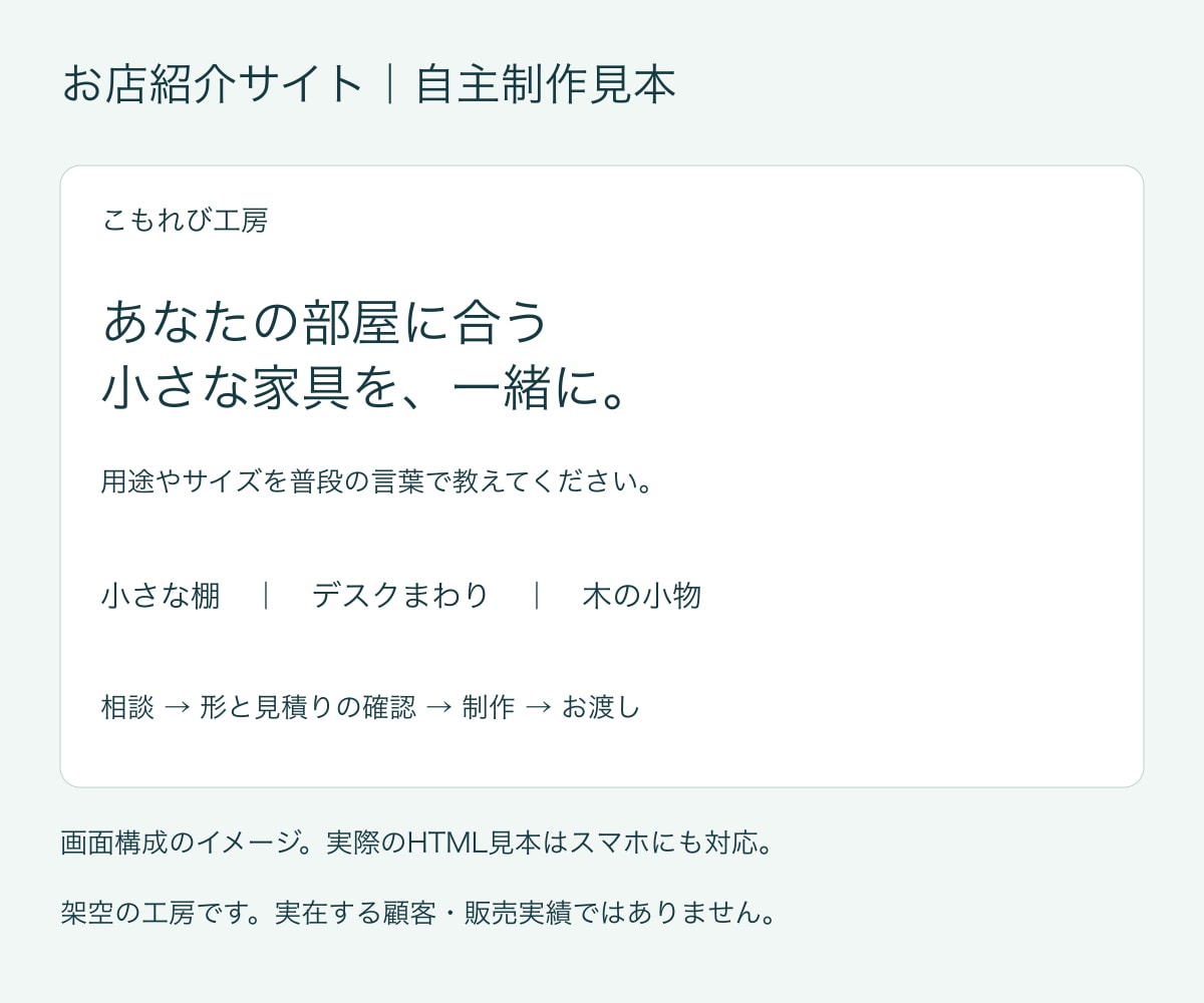 参考画像とメモからWebサイトを作ります 仕様書なしで相談ＯＫ｜スマホ対応・ソース納品 イメージ2