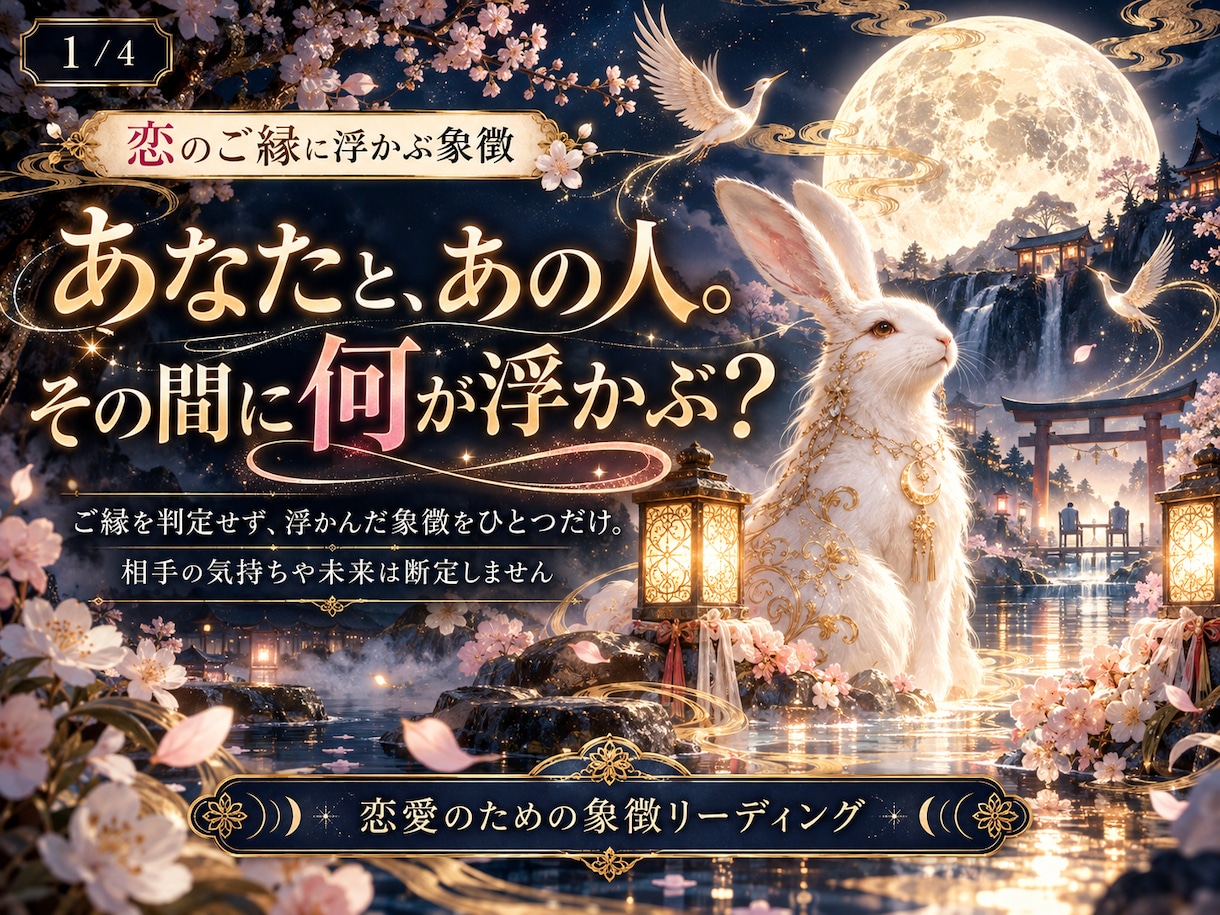 あの人とのご縁に浮かぶ象徴を一つ届けます ご縁を判定せず、二人に浮かぶ象徴だけをお伝えします。 イメージ1