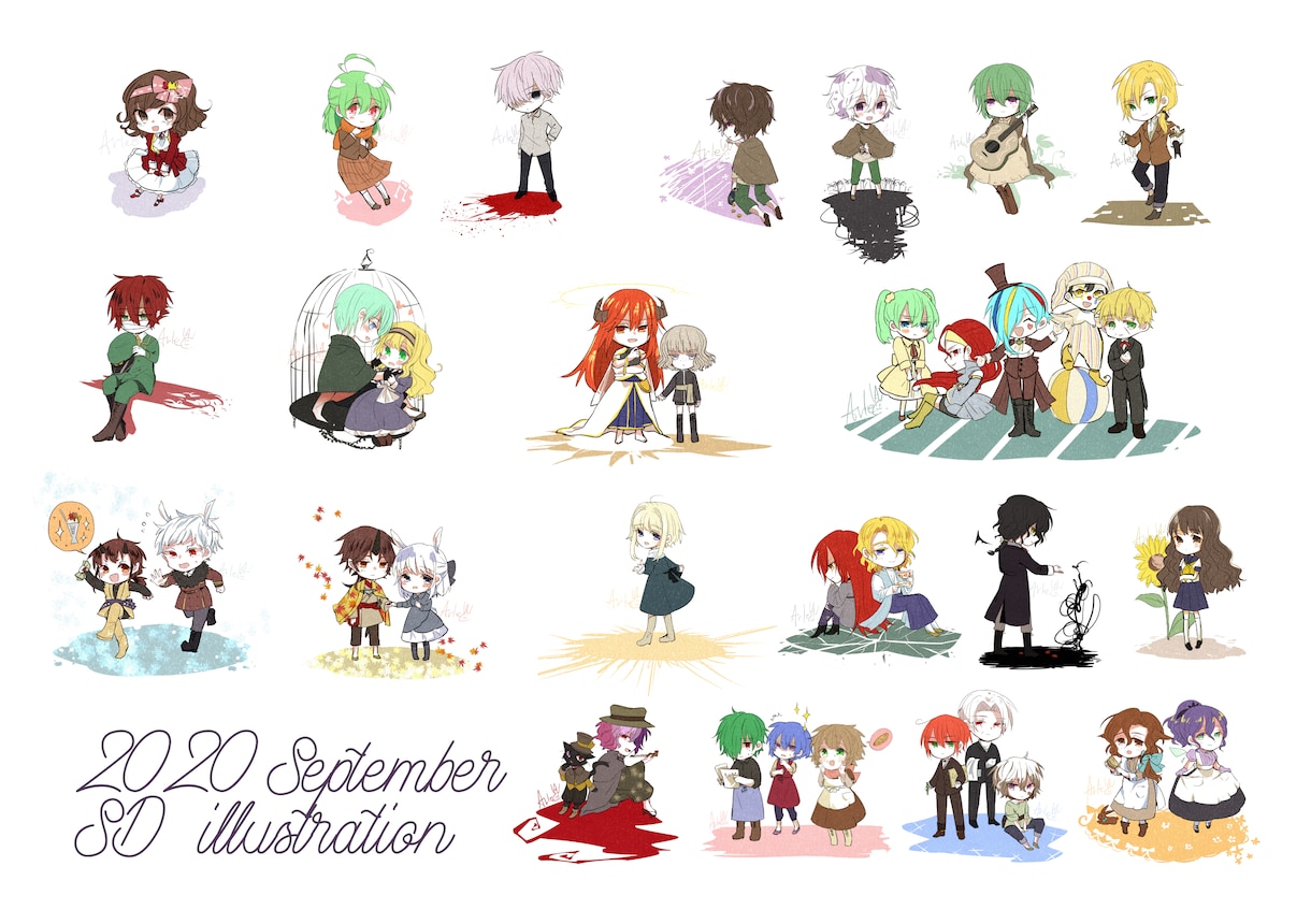 かわいいミニキャライラスト制作します 鮮やかながら落ち着いた風合いのミニキャラをお求めの方へ イメージ10
