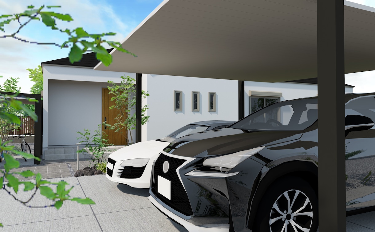 戸建住宅の外観・外構CGパース制作ます 外構施工店・戸建工務店様向け　販売促進・お客様提案用に イメージ4