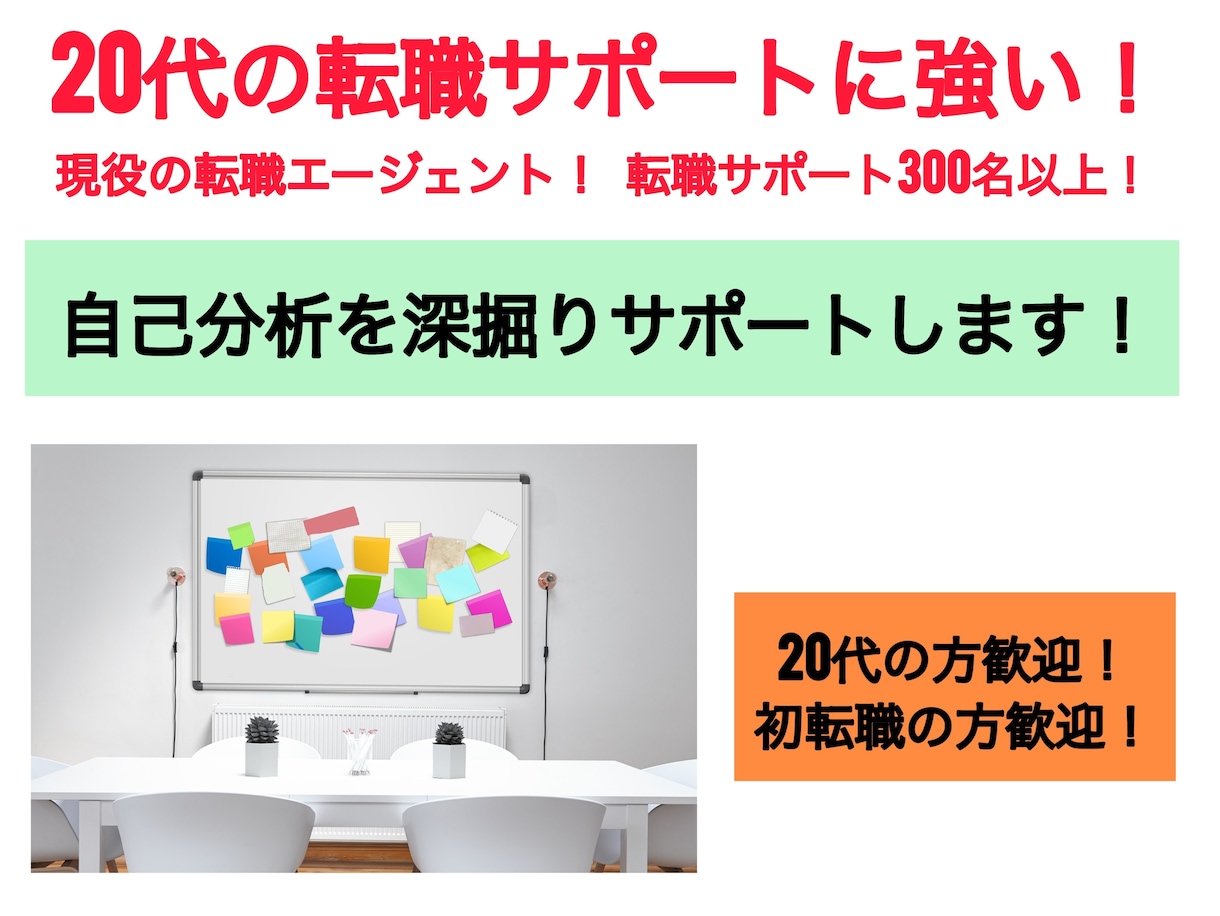 転職エージェントが一緒に自己分析を深掘りします 20代の転職希望者や初転職活動中のあなたへ イメージ1