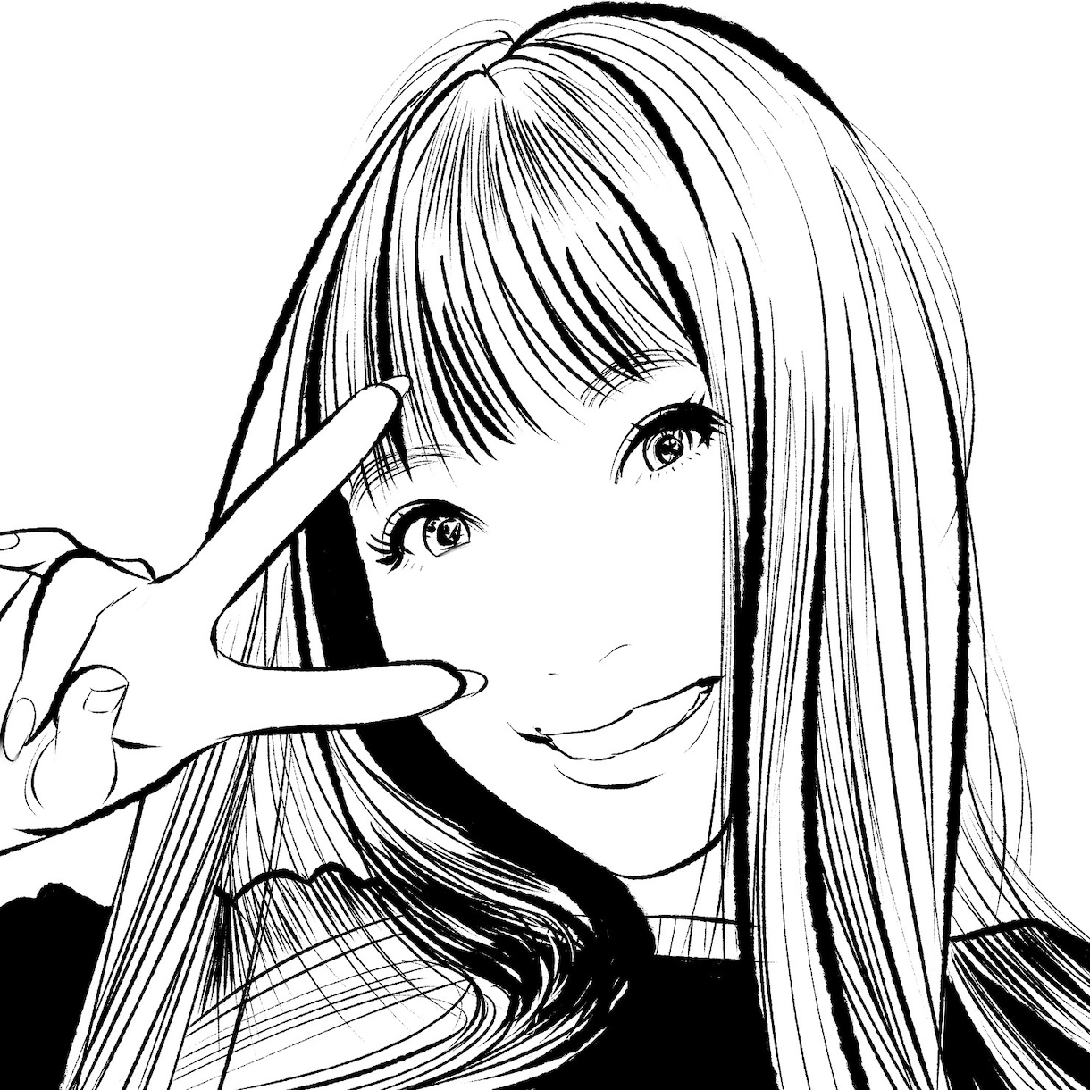 一色の線画似顔絵描きます 線の色は黒以外も可。背景の塗りも白以外可。 イメージ8
