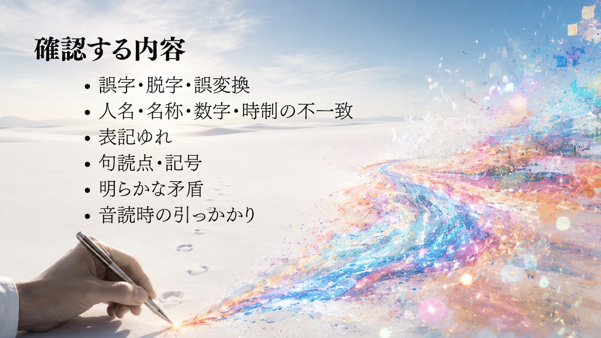 小説・文章の公開前品質チェックをします 書き終えた文章に、公開前の最終チェック。 イメージ2
