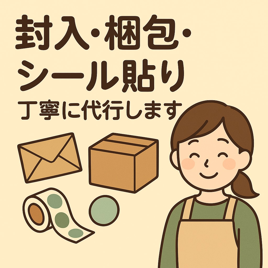 封入・袋詰め・シール貼りを代行します 小ロットから柔軟に軽作業承ります イメージ1