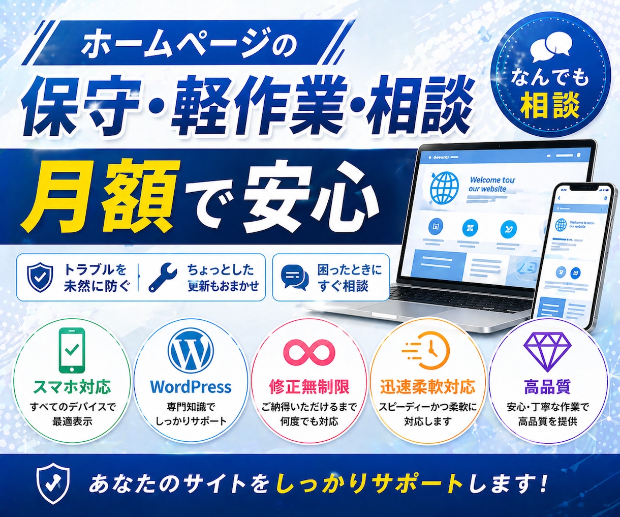 WordPress保守・定期メンテナンスします 【月額で安心】修正・変更・更新 イメージ1