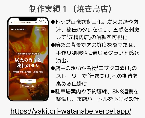 予約に繋げる飲食店ホームページ(LP)を制作します Google MapやSNSを連動し、集客〜予約までを設計 イメージ2