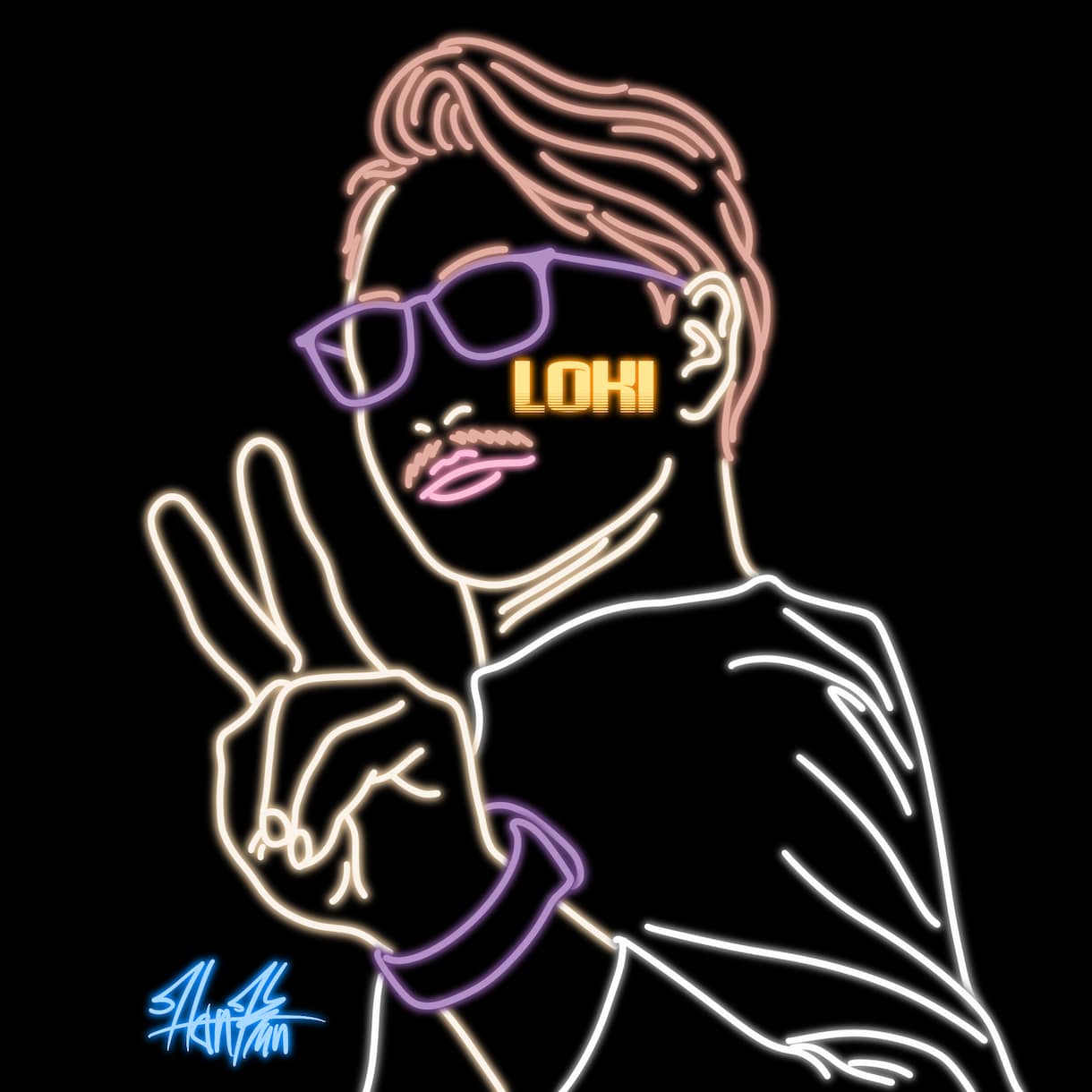 ネオンスタイル似顔絵アイコンを制作します お客様から頂いた写真でネオンスタイル似顔絵アイコンを作成 イメージ2
