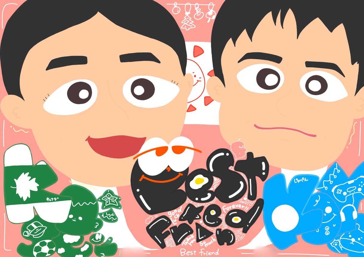 特徴を掴んだポップな似顔絵を特殊文字入りで描きます 他とは違う私だけのイラストフォント！自由なオーダーで感動を！ イメージ5