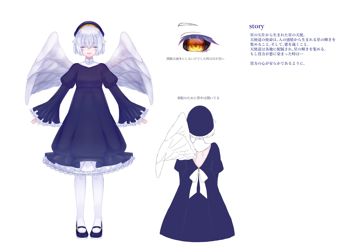 商用利用可！あなただけのキャラクターを制作します 歌い手活動や配信活動などに使用できる立ち絵(三面図)を制作 イメージ2
