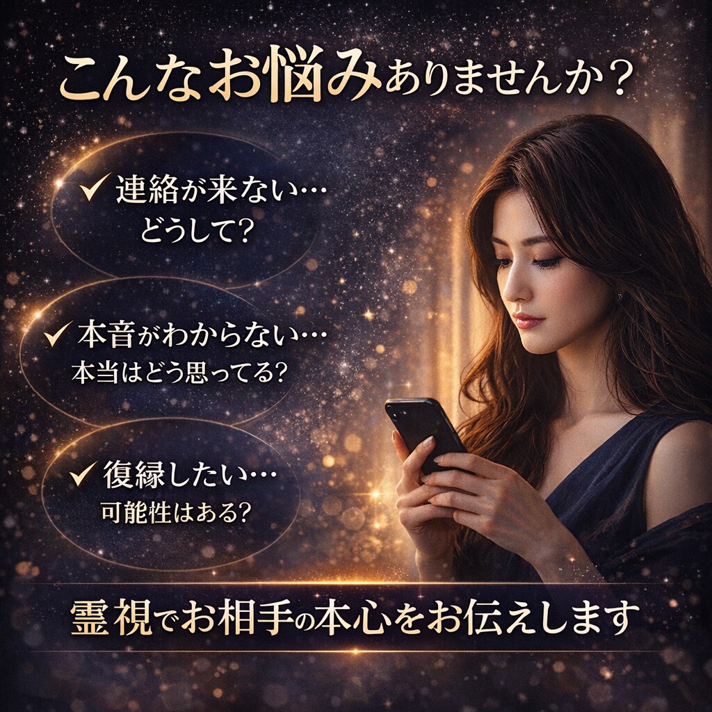 相手の気持ちを霊視で読み取りますます 本音・現状・今後の流れをお伝えします イメージ2