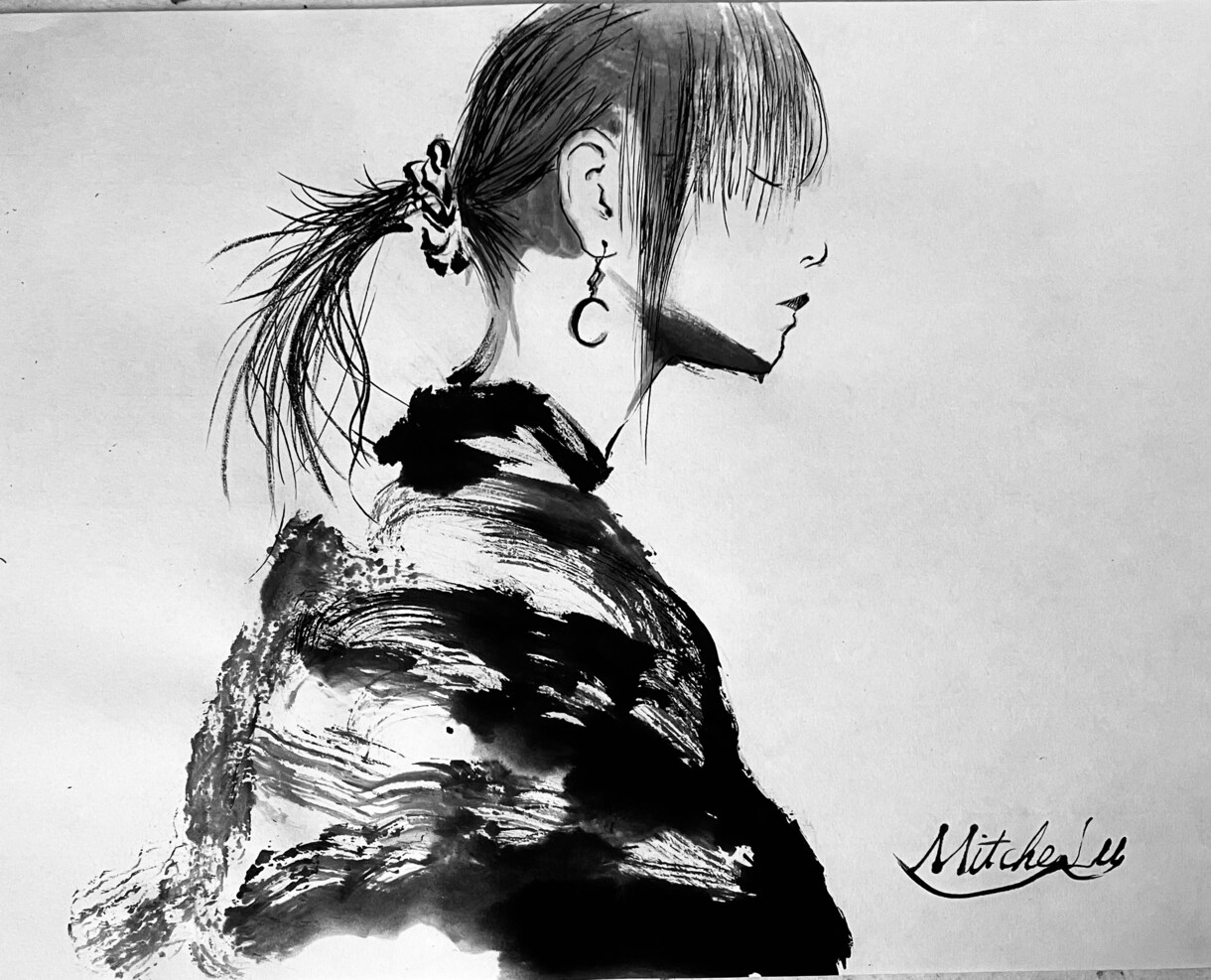 墨絵作品(原画)を制作致します 白と黒で表す墨絵を描きます。原画納品(&データ)はこちら イメージ4