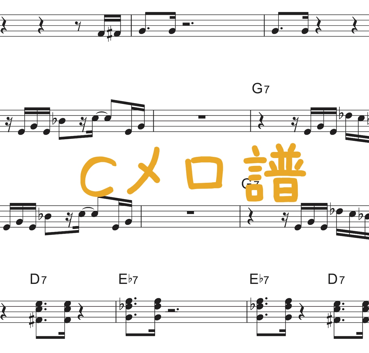 バンド向けCメロ譜作成します テンポ、メロディー、コード、リズムなどが書かれた譜面作成 イメージ1