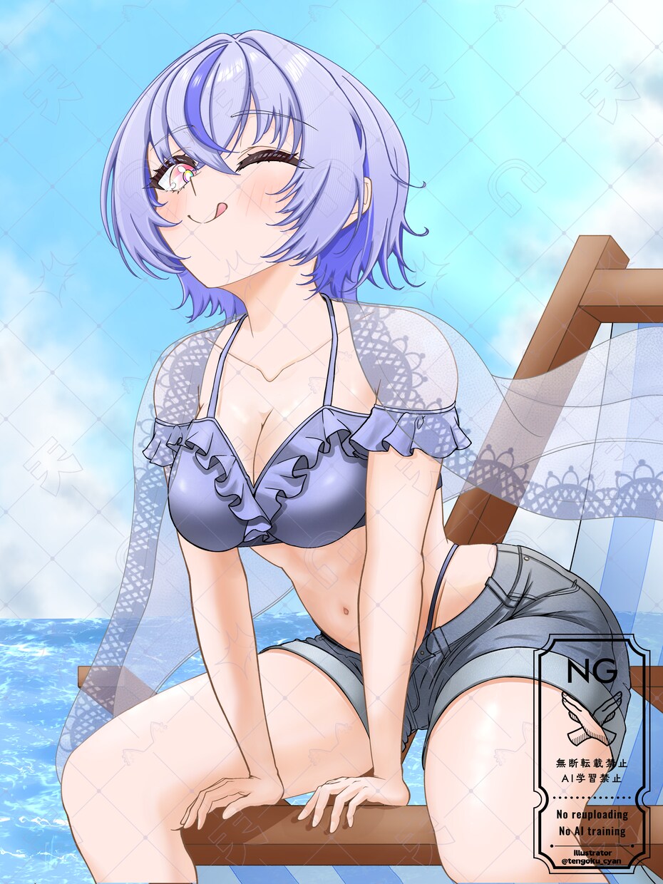 商用利用可！量産一枚絵【水着】を描きます ライバー活動をお手伝い！サムネ/パネル開け/おはV/アイコン イメージ5