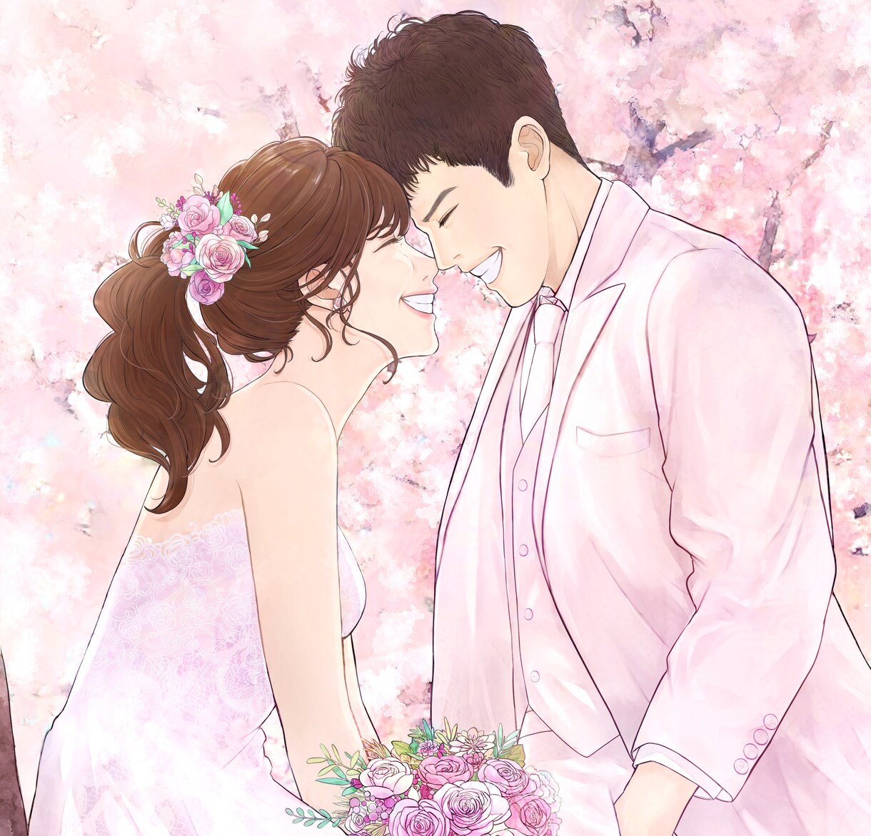ウェルカムボード おしゃれ結婚式イラスト描きます ウエデイングやカップルの大切な記念日に✨️ イメージ5