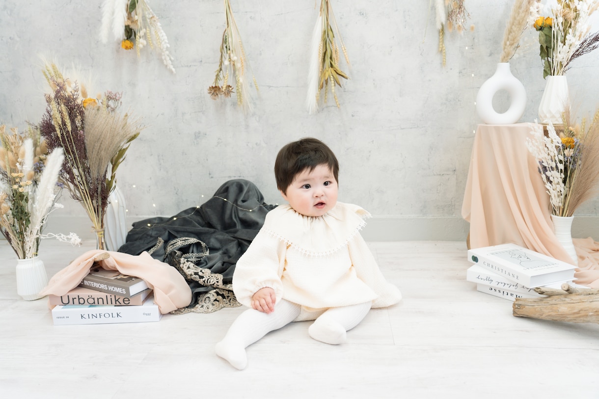 女性のプロカメラマンがお子様のお写真撮影いたします ニューボーン/お宮参り/ハーフバースデー/記念フォト/七五三 イメージ8
