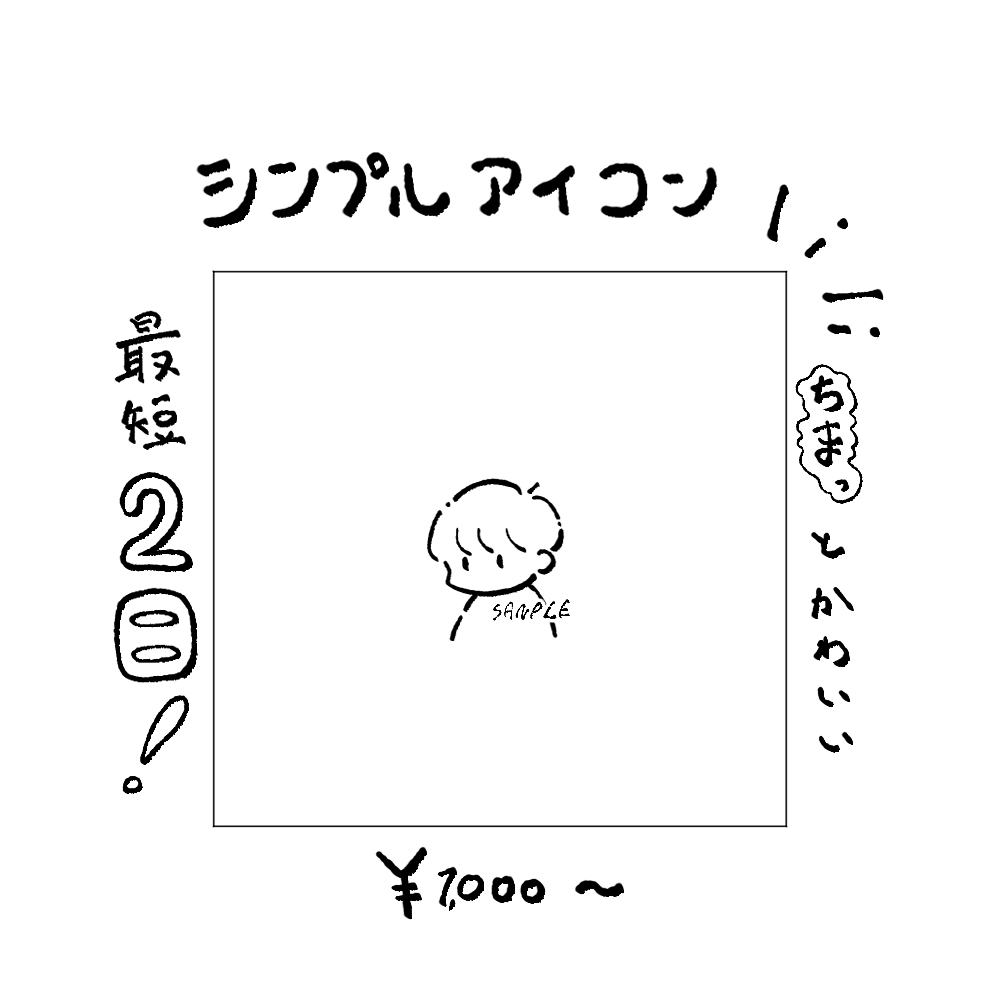 ちまっとかわいいシンプルなアイコン作成します ちまっとかわいいあなただけのアイコンを描かせてください！ イメージ1