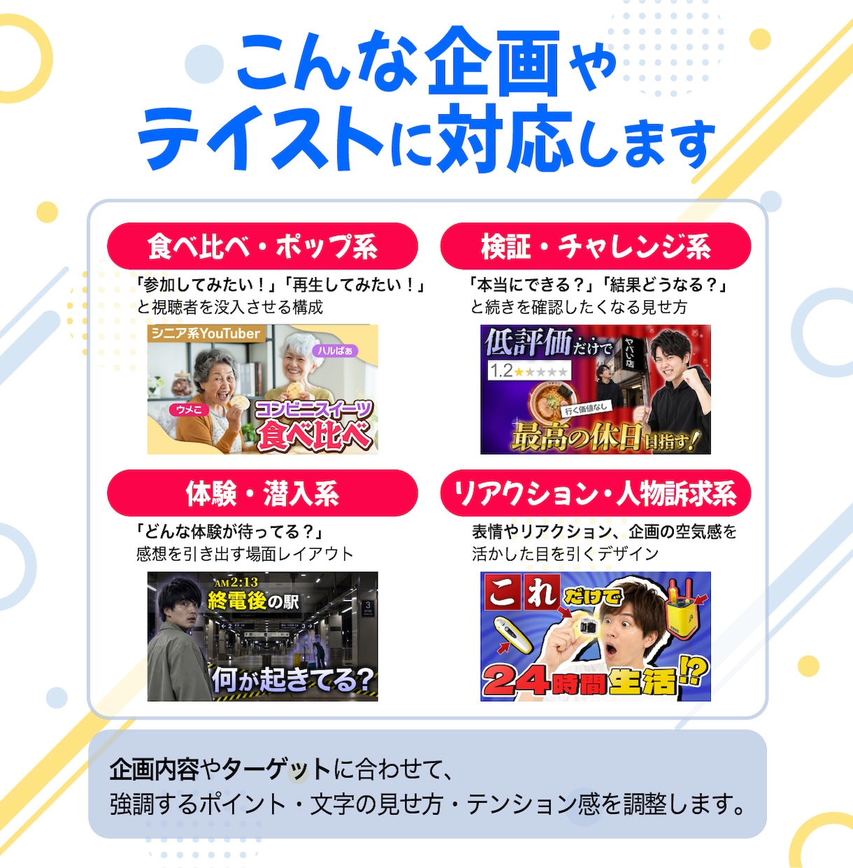 バラエティ／企画系YouTubeのサムネ制作します 動画の“いちばん面白いところ”を整理して、見たくなる1枚に。 イメージ8