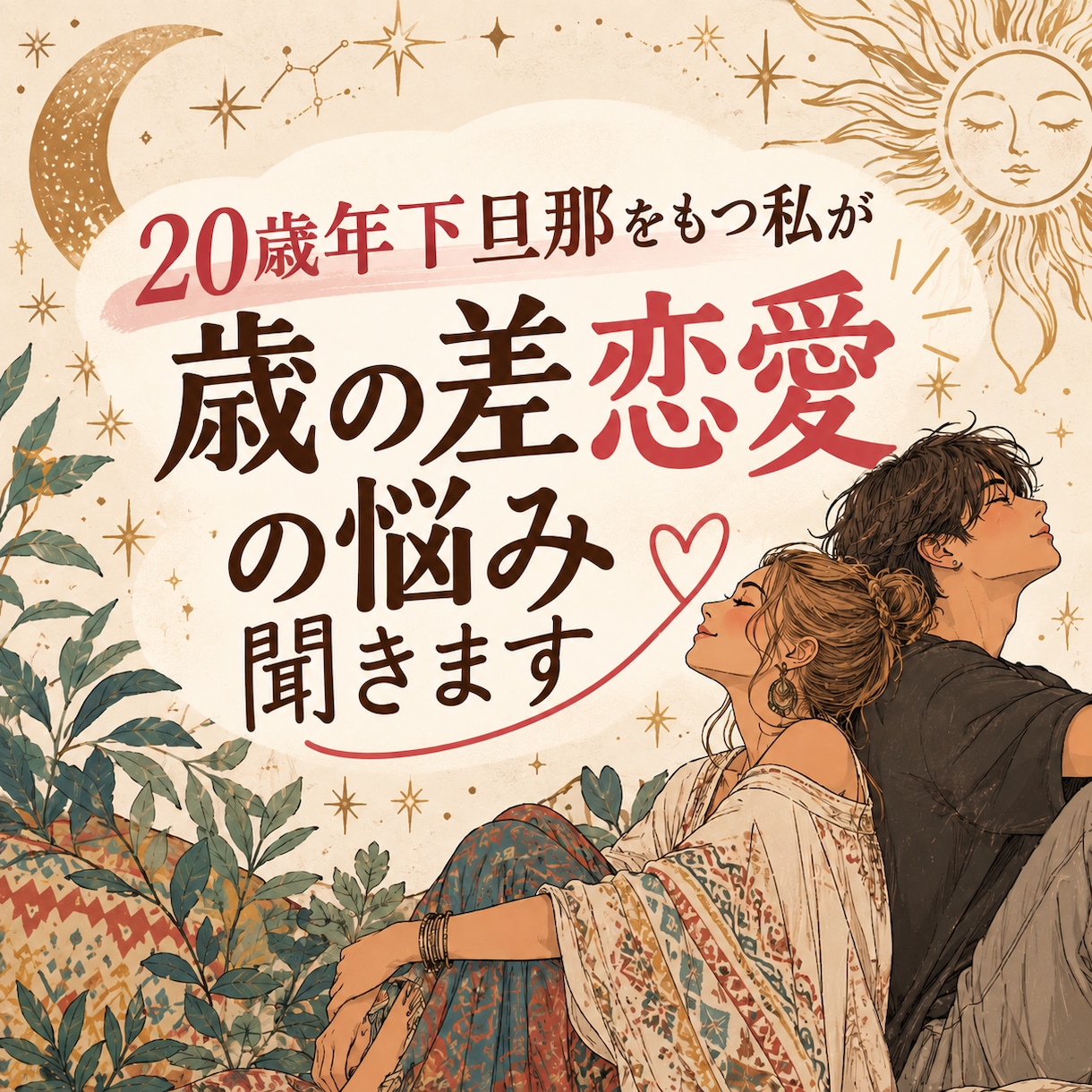 歳の差恋愛の悩み聞きます 歳の差婚、20歳年下旦那リアルな経験から相談乗ります イメージ1