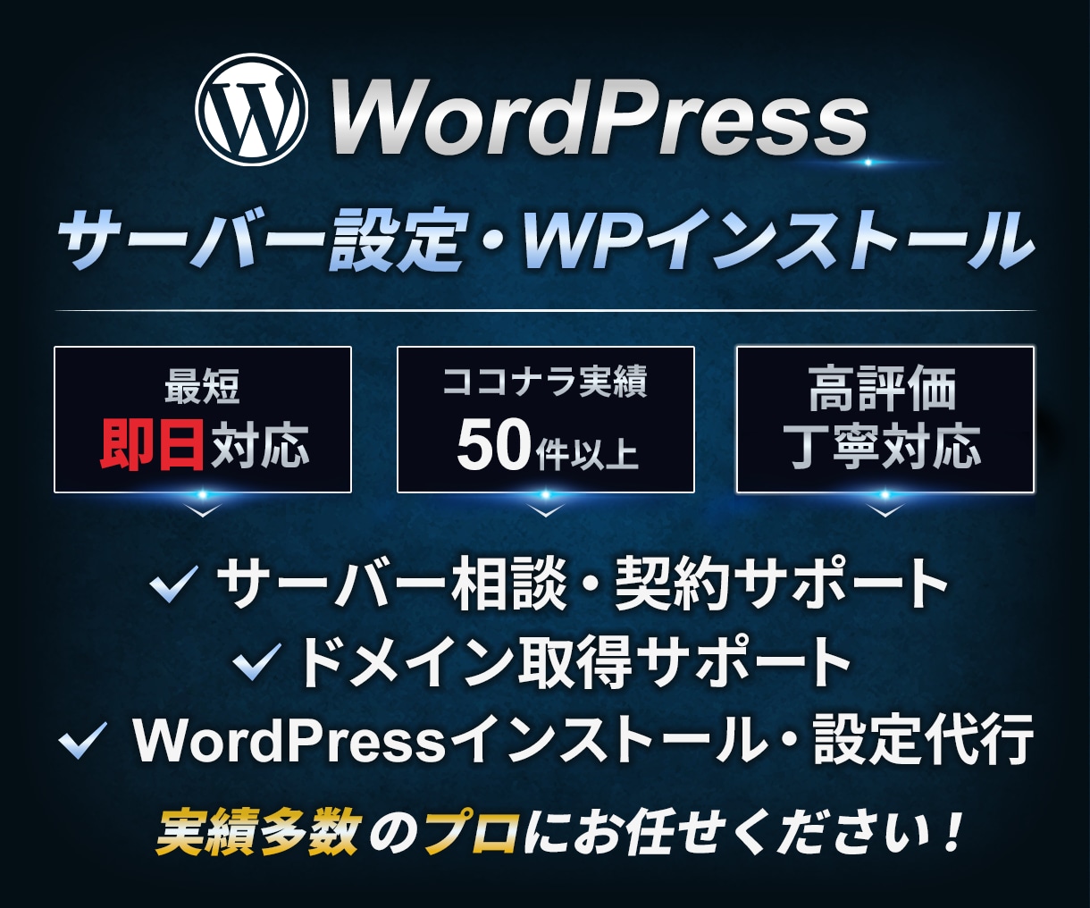 サーバー設定・WP導入をサポートします 初心者歓迎・契約から丁寧に対応 イメージ1