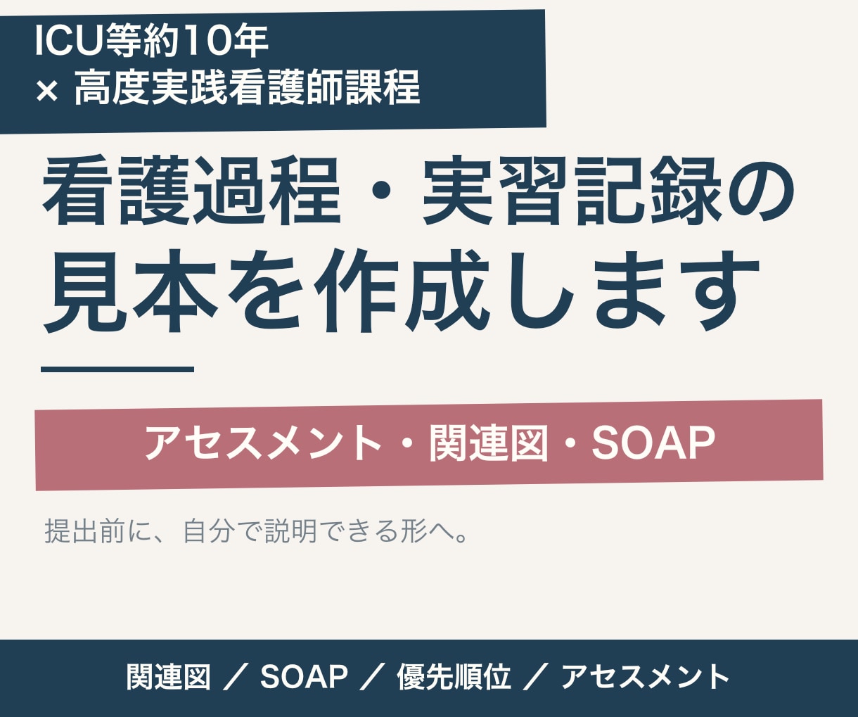 看護過程・実習記録の見本を作成します 臨床経験10年×高度実践看護師課程で実習記録の見本を作ります イメージ1