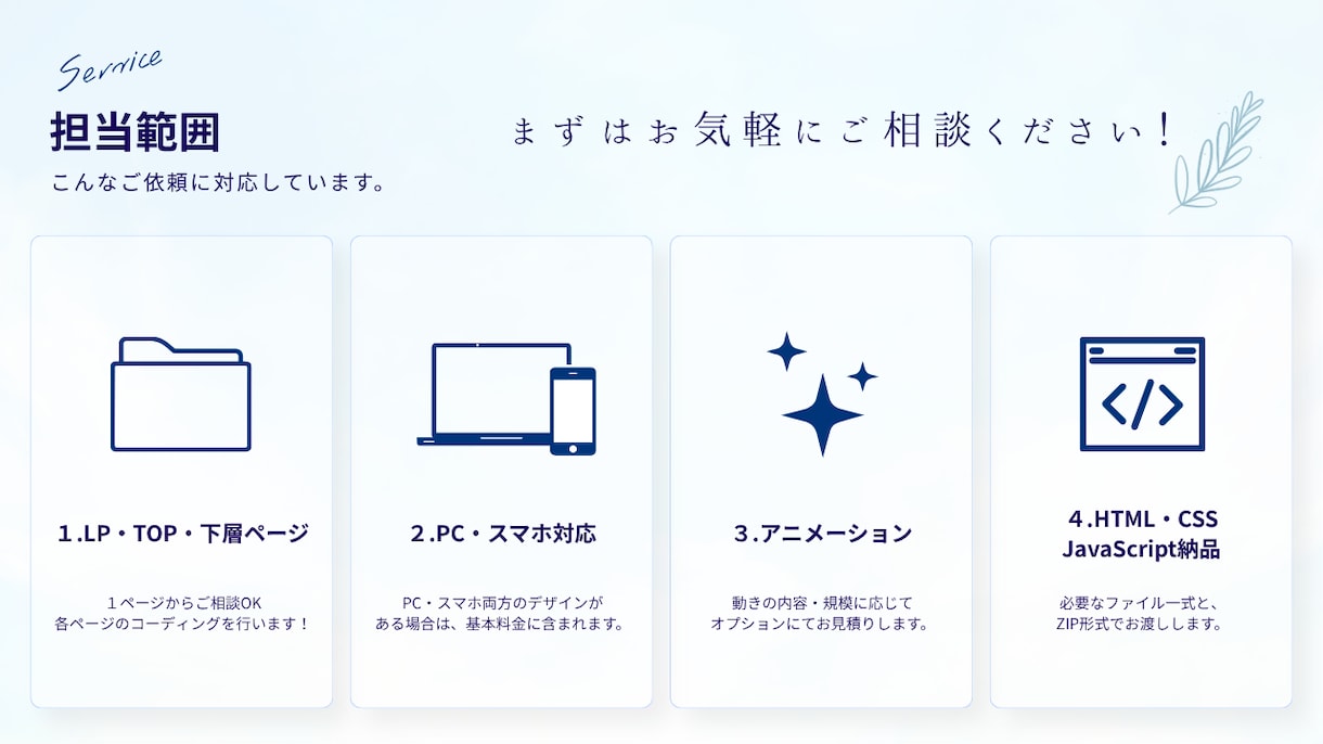 保守性を意識したWebコーディングします デザインを忠実に再現した、LP・Webサイトのコーディング◎ イメージ4