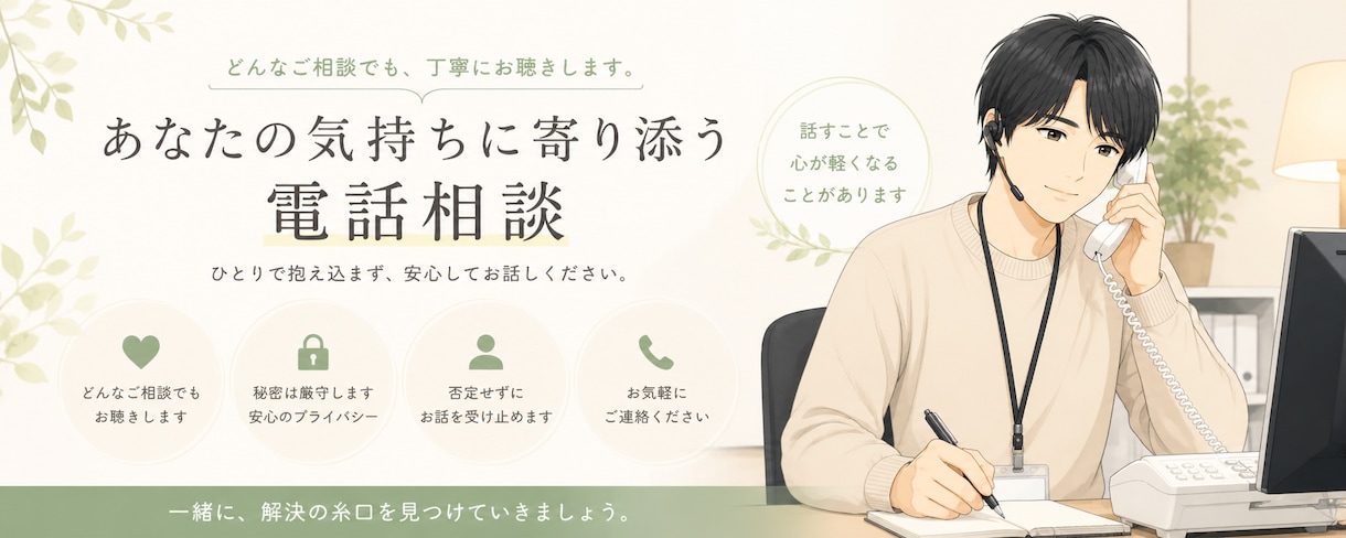 悩み・恋愛相談、愚痴聞き、話し相手、何でも聞きます 落ち着く雰囲気の通話で雑談から相談まで何でも話しましょう イメージ1