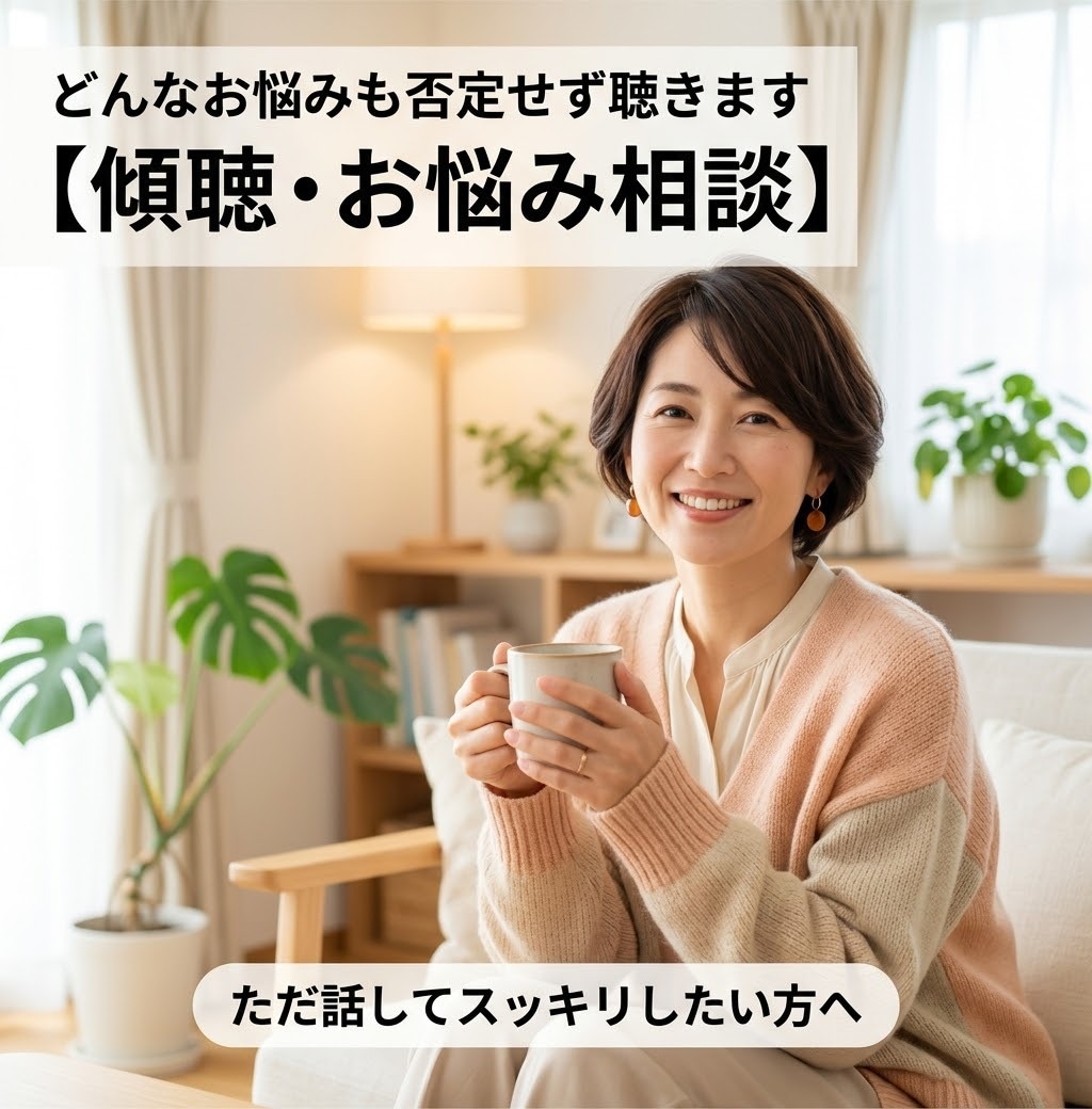 あなたの話をじっくり聴きます 愚痴・悩み・モヤモヤ何でもどうぞ イメージ2